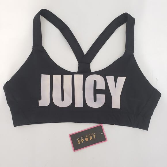 Juicy Couture SIZE S Black Sports Racerback Cross Back Fitness Workout - Picture 10 of 14